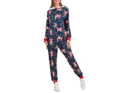 Rebe - Pijama navideño familiar con estampado de renos, mono de manga larga para fiestas y fotos, talla XL para mujer