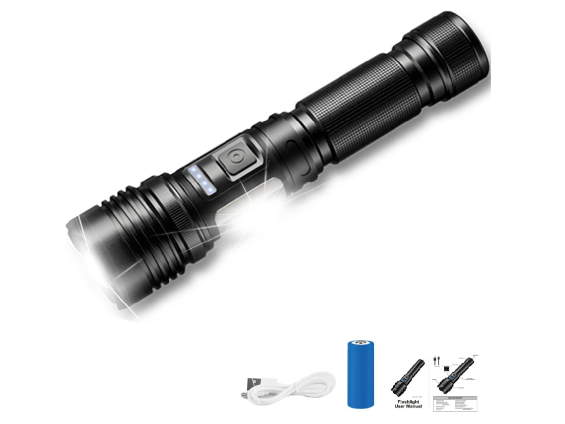 Linternas, Linterna de alto lumen mejorada, Linterna súper brillante Linternas potentes LED, Linterna de alta potencia (Negro) YIZHOOD