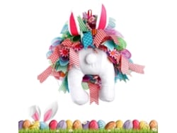 Corona Primavera Guirnalda Pascua Temporada Linda Divertida Conejito Peluche Puerta Decorar Interiores
