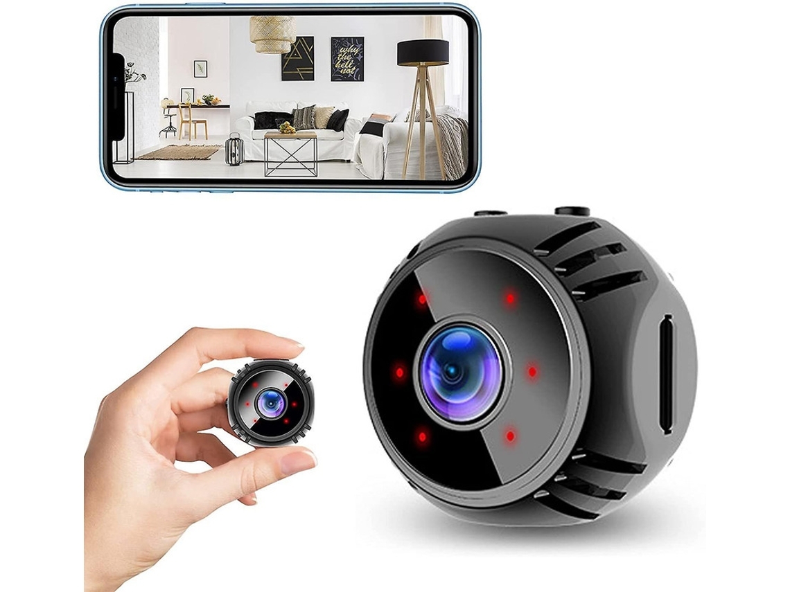 Mini cámara inalámbrica para bebés con Wi-Fi 1080P, adecuada para sala de estar, dormitorio, guardería, negro YEMAESRE
