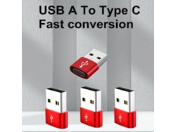 Adaptadores USB C hembra a USB macho, rojos, 4 unidades. Tadvyyvayotoy