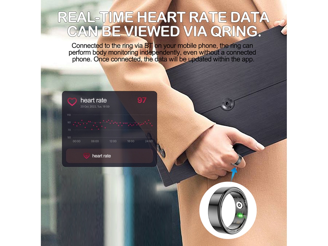 Anillo Inteligente Rastreador De Salud Con Monitorización De Frecuencia Cardíaca Y Sueño, Múltiples Modos Deportivos Para Hombres Y Mujeres