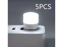 Juego De 5 Mini Luces Nocturnas Portátiles Usb Con Luz Led Suave Que Protege La Vista, Ideales Para Habitaciones De Estudiantes.