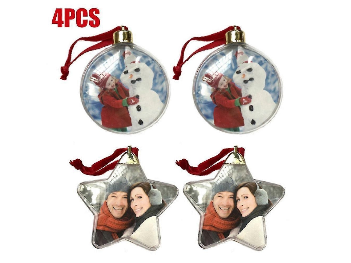Omni-adornos Navideños Diy Con Fotos Colgantes Bolas De Plástico Transparente Regalo Fiesta Navidad