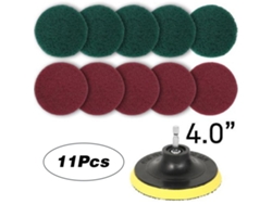 Kit De Limpieza Para Taladro Eléctrico De 11 Piezas Con Almohadilla Adhesiva De 10 Cm Para Alfombras, Automóviles Y Ventanas.