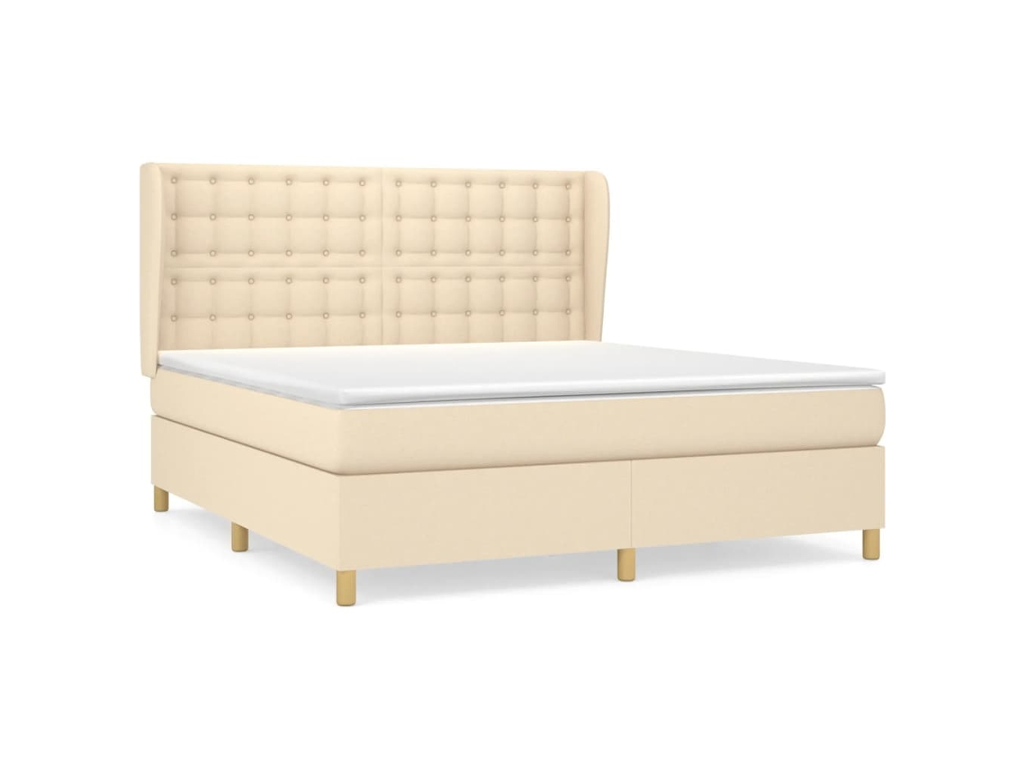 Maison Exclusive - Cama Box Spring Con Colchón Tela Color Crema 180x200 Cm