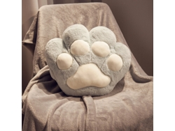 Aquecedor De Mãos Digitallab Almohada De Peluche Con Forma De Pata De Gato Y Manta De 1,7 M (gris Azulado)