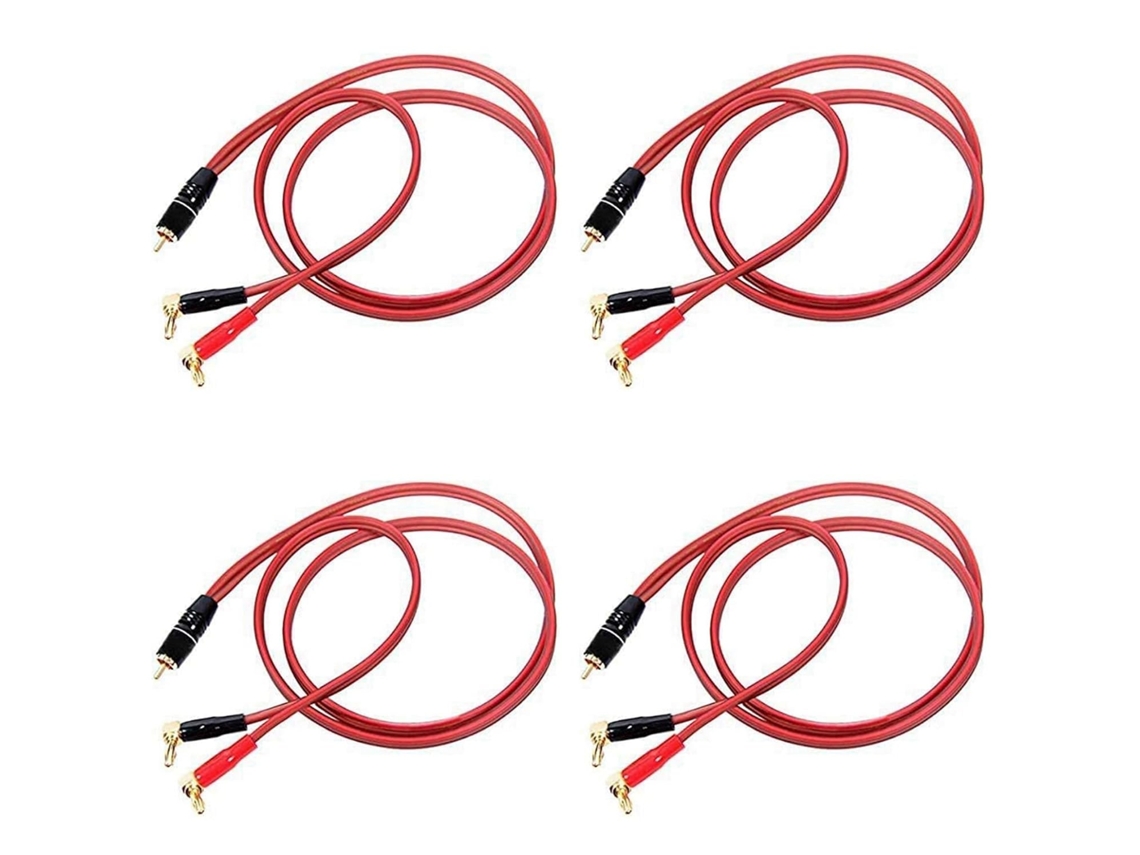 4 Cables Para Altavoces Con Conectores Banana A Rca, Conectores Banana Macho (2 Hifi 4n Ofc 2m)