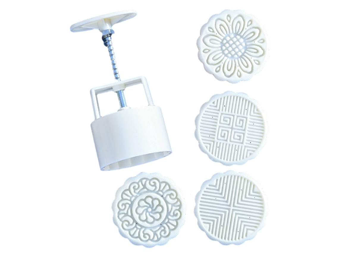 Moldes para Pastel de Luna con Diferentes Estampados Redondos y Florales para Presionar a Mano RNEMITERY