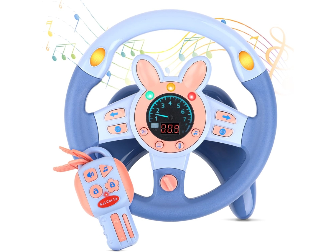 Volante Juguete Infantil Eifson Para Asiento Trasero Con Llave Y Música (azul)