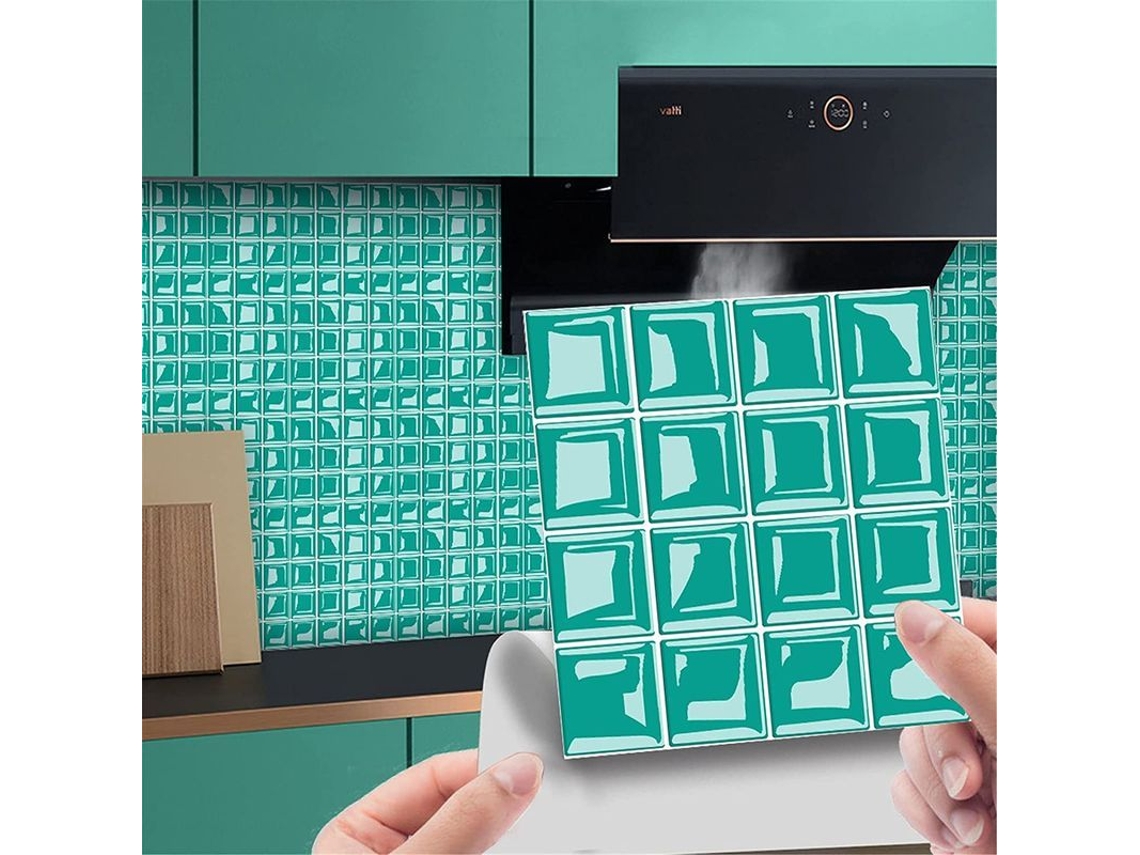Adhesivo de fondo con efecto mosaico 3D simulado, 3,94 x 3,94 pulgadas, autoadhesivo y removible, decorativo para el hogar.
