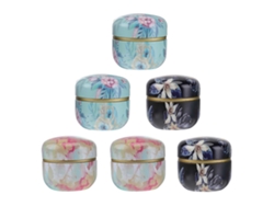 6 recipientes decorativos con tapa, tarros de té, latas de café, almacenamiento de velas, hojalata, metal, Chaberlu