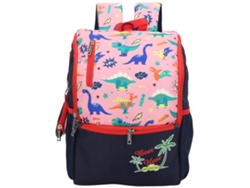 Mochila Infantil Con Un Bonito Estampado De Dinosaurios De Dibujos Animados, Mochila Escolar Portátil (l) Rosa