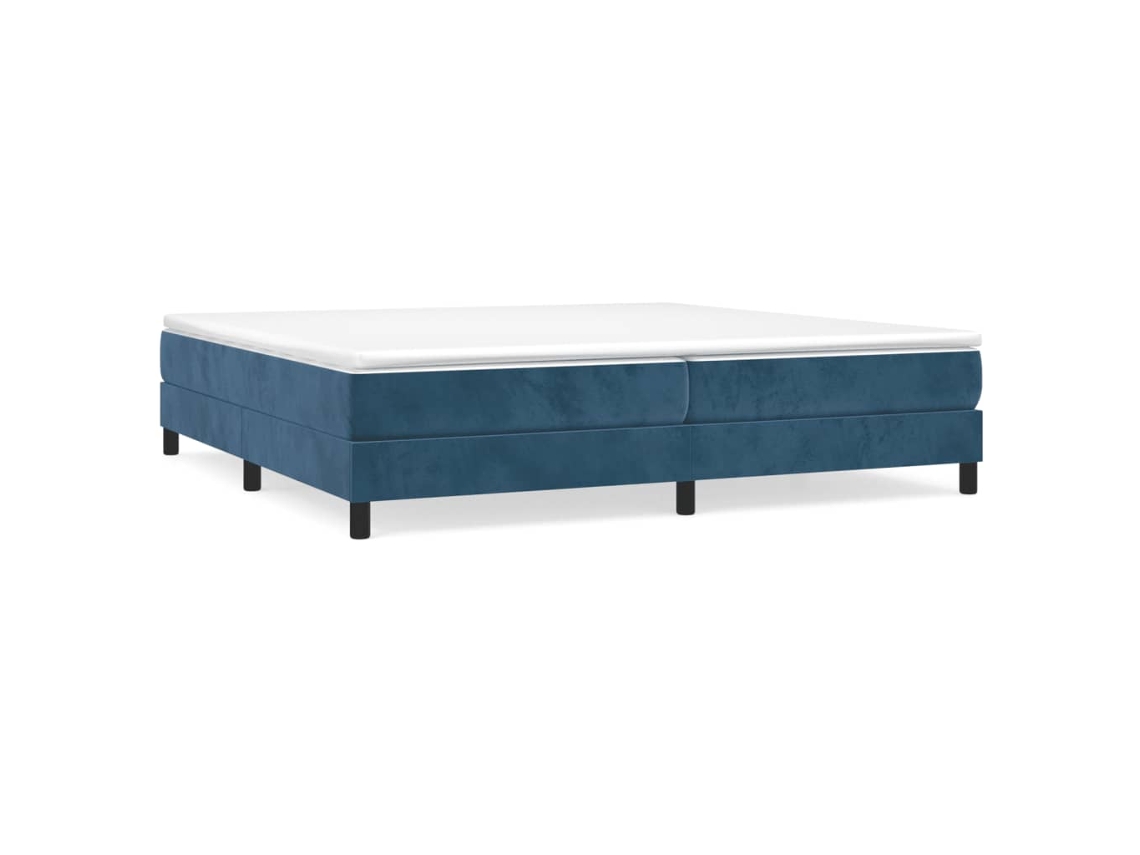 Maison Exclusive - Cama Box Spring Con Colchón Terciopelo Azul Oscuro 200x200 Cm