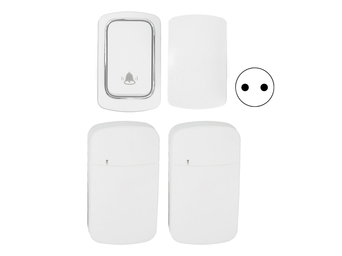 Conjunto De Timbre Inalámbrico Sin Baterías Autoalimentado 2 Receptores Impermeable Timbre Inalámbrico Ac