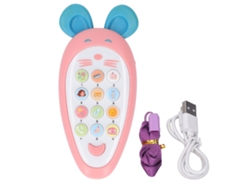 Ats-juguete Teléfono Bebé Educativo Temprano Forma Ratón Con Música Simulación Para Bebés Y Niños Pequeños Rosa