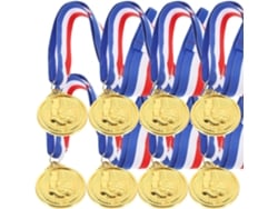 12 Medallas De Fútbol Doradas Fáciles De Sostener