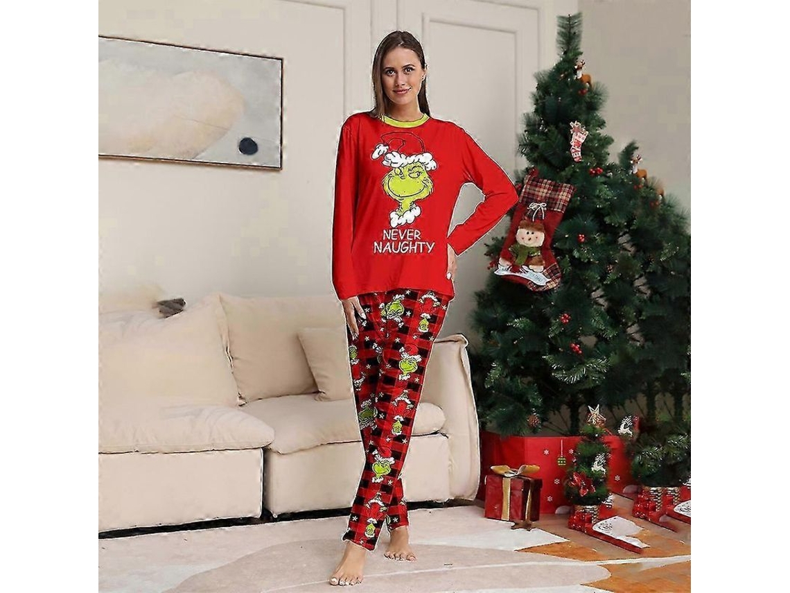 Pijamas Familiares Navideñas Con Estampado Del Grinch Para Adultos, Niños Y Bebés - Conjunto Mxbc