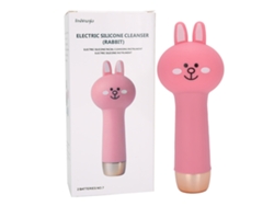 Cepillo Limpiador Facial Eléctrico Rosa Resistente Al Agua, Fabricado En Silicona.