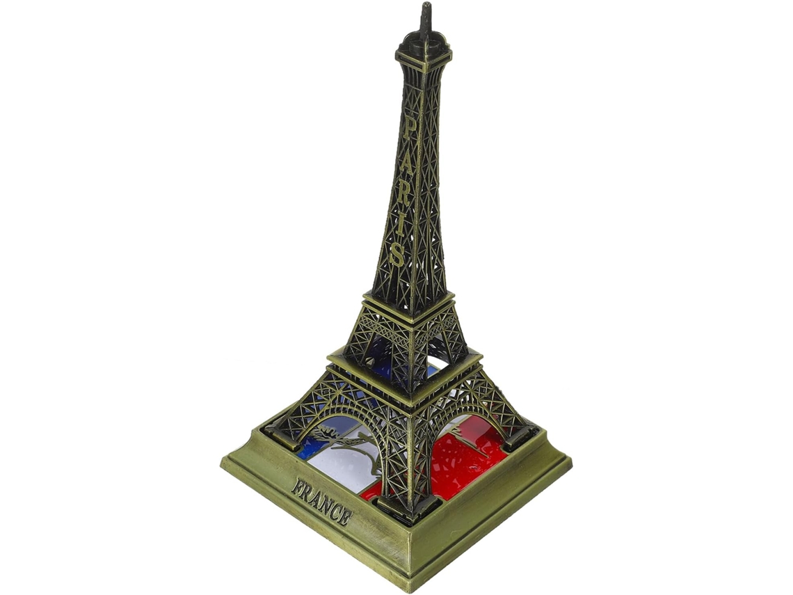 Figura Metálica Torre Eiffel 15 Acabado Bronce Verdoso Ideal Decoración Salón Auténtico Souvenir Francés