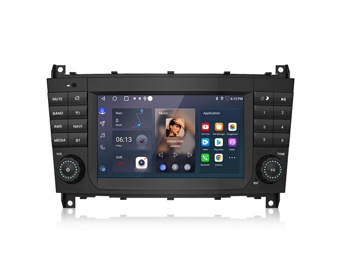 Radio para coche Mercedes Benz W203 C209 CLK 7 Android 13, GPS, navegador, Bluetooth, DAB, 232 GB, Junsun