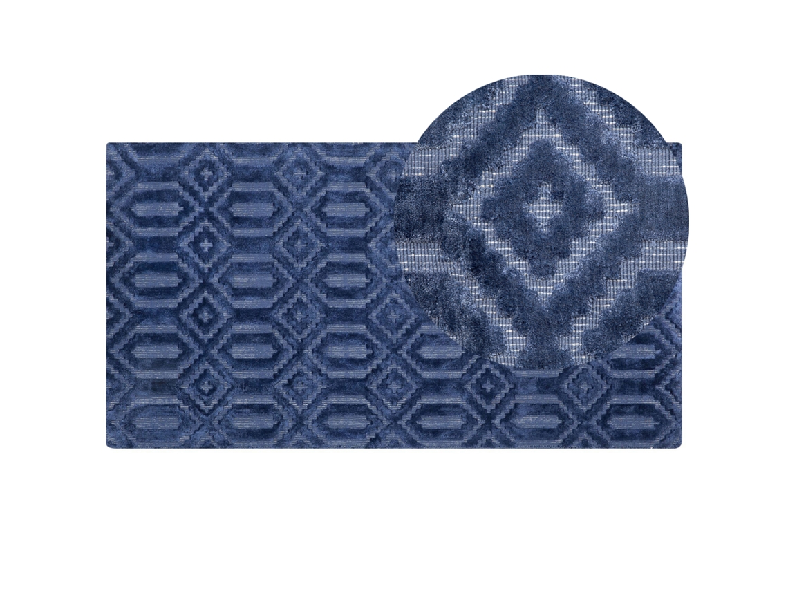 Alfombra de pelo corto BELIANI Adatepe de Viscosa Azul 80x150
