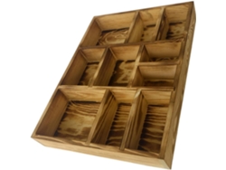 Caja De Almacenamiento De Joyas De Madera Con 10 Compartimentos, Fácil De Abrir Y Cerrar, Para