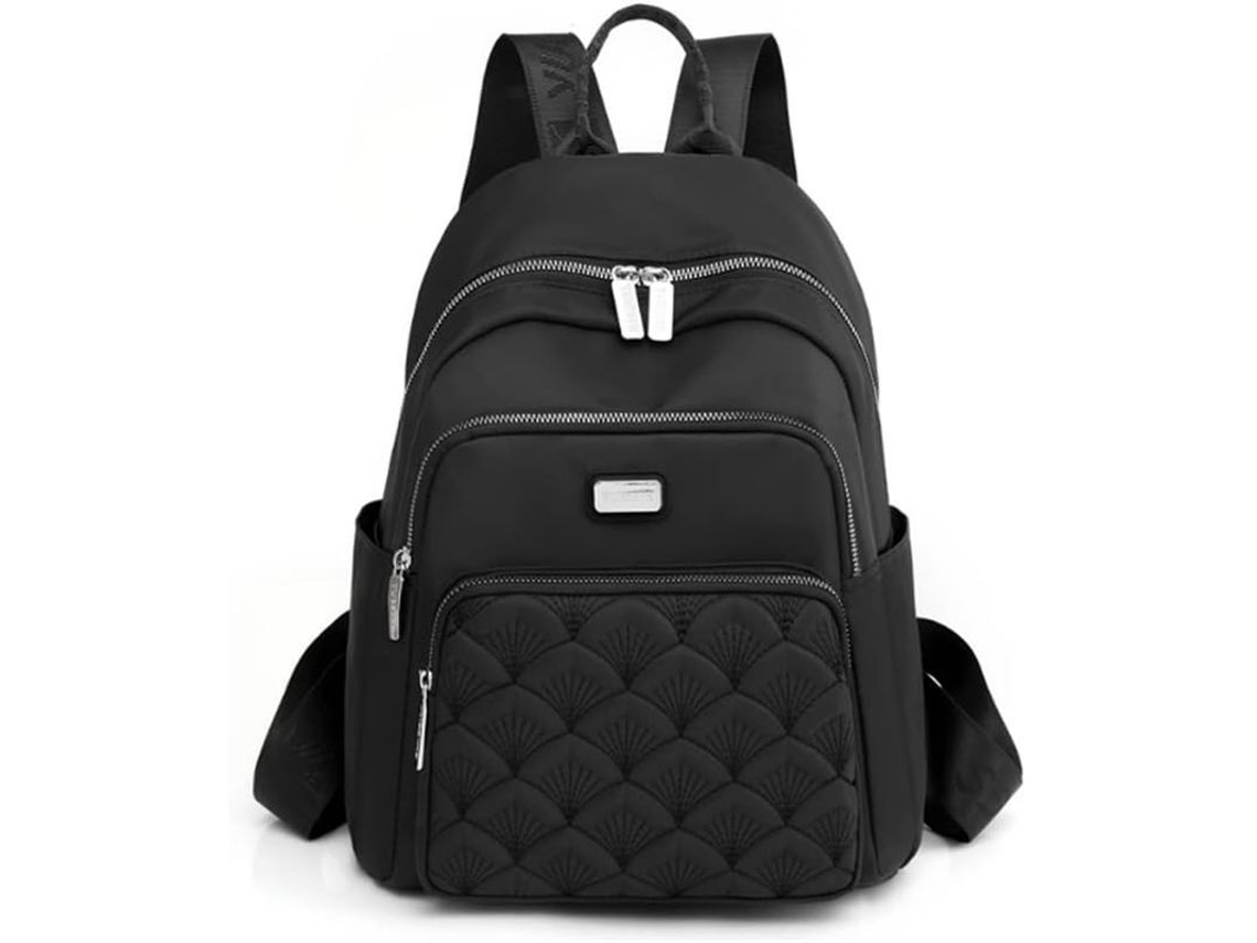 Mochila De Hombro De Nailon Pequeña Para Mujeres, Antirrobo Y Multifunción, Casual (negro)