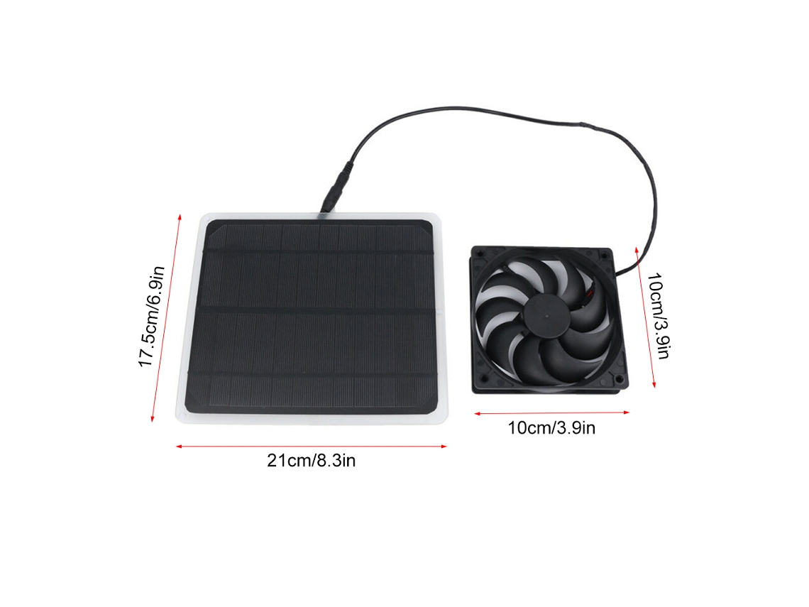 Ventilador Solar Monocristalino De 10 W Y 12 V Para Invernaderos, Gallineros, Caravanas, Camping Y Uso En Exteriores.