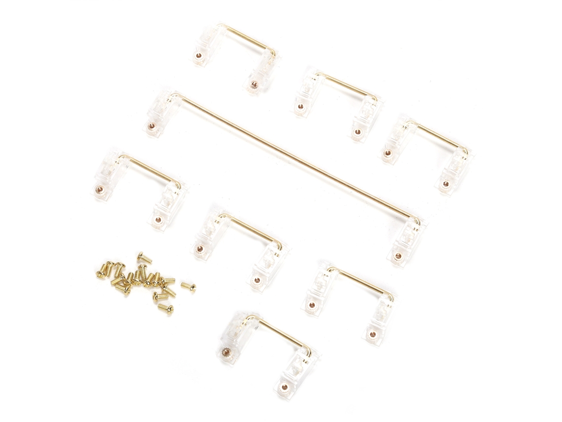 Estabilizador de teclado mecánico Baoj-2026 con cable dorado, accesorio de teclas transparentes para DIY 6.25u 2u 104/108