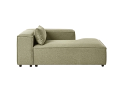 Chaise longue para zurdos de Beliani Brande en tela verde, 122 x 184 x 70 cm
