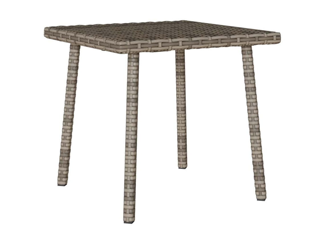 Mesa de centro rectangular para jardín, 40 x 40 x 37 cm, ratán gris PE Lovely Home