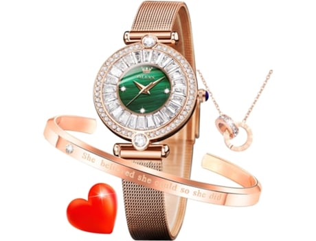 VEANXIN Reloj mecánico automático hueco para mujer, luminoso, plateado, resistente al agua(Verde)