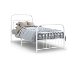 Maison Exclusive - Estructura Cama Sin Colchón Con Estribo Metal Blanco 90x200 Cm