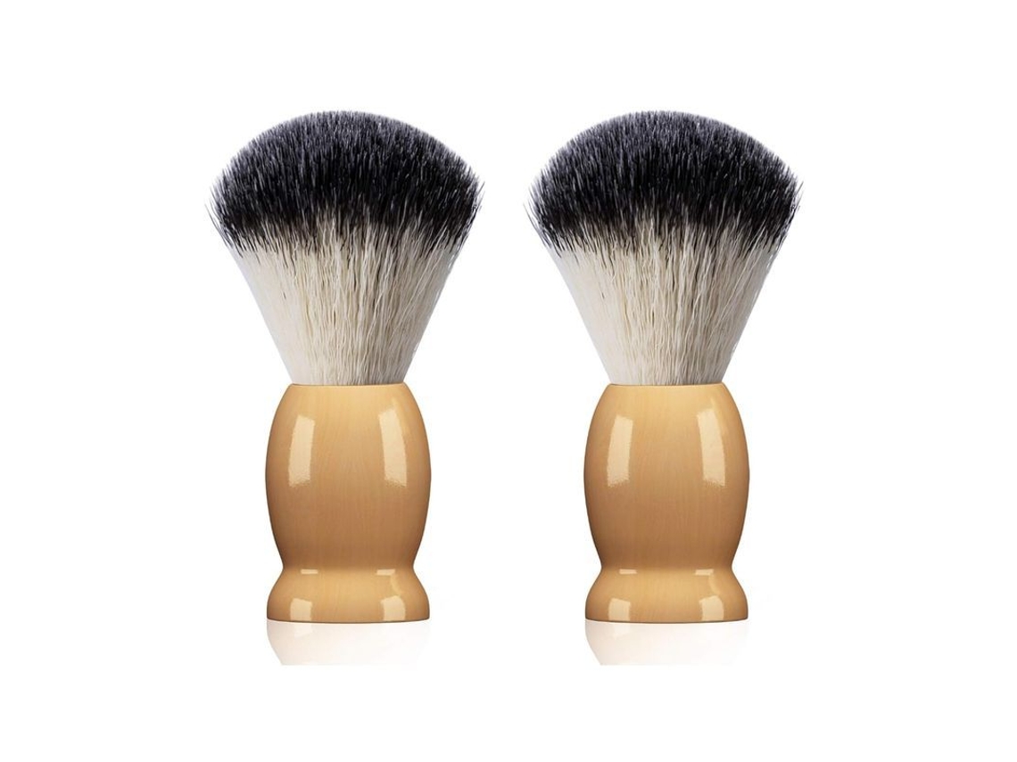 Brocha De Afeitar Para Hombre Con Mango De Madera Preciosa, Herramientas De Afeitado Profesionales De Lujo, Paquete De 2 Unidades.