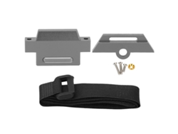 Placa de batería de aluminio con correa para chasis Traxxas 1/10 Slash 2wd 5822 5822a (gris)