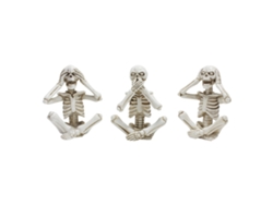 Conjunto De Divertidas Estatuas De Esqueletos Hechas De Resina Sintética, Decorativas Para Halloween.