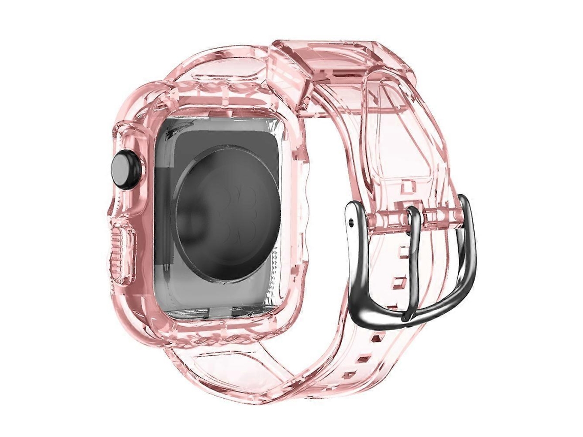 Para Apple Watch Series 10 de 42 mm con patrón de ondas, caja de reloj de TPU integrada, correa de reloj ajustable Chennnls