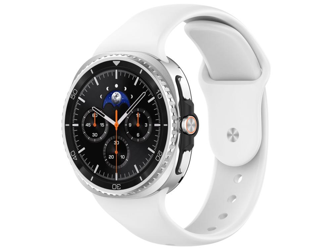 Bracelete Para Samsung Galaxy Watch 8 / 8 Classic - Silicone Com Fivela Reversa - Branca