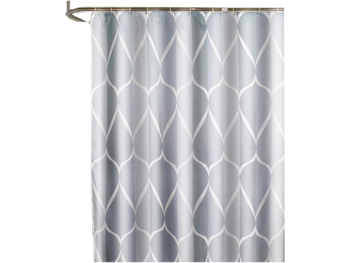 Cortina de ducha impermeable antimoho de 120 cm x 180 cm en poliéster lavable con 8 ganchos