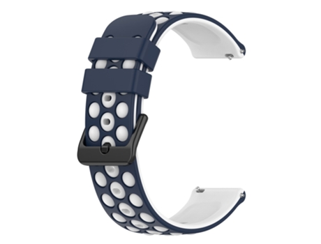 Correa de Silicona 22mm diseño bicolor para Garmin Forerunner 255/745 - azul medianoche/blanco