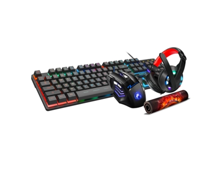4 Unids/set IMICE Teclado para Juegos Ergonómico RGB Retroiluminación Plug Play Accesorios de Computadora Teclado con Cable USB Mouse Pad Kit de Au...