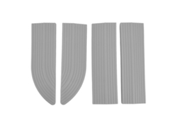 4 Protectores De Goma Universales Para Puertas De Aspiradoras Y Sillas De Ruedas (no Requieren Montaje) - Protección Gris