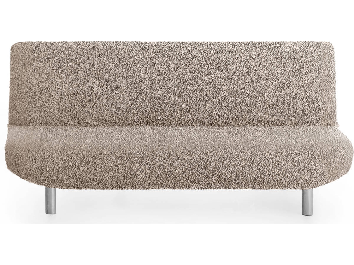Funda Multielástica para Sofá Cama Clic-clac 3 Plazas MILICA Tejido Adaptable Spongy Beige Oscuro