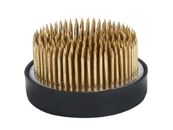 Soporte redondo Kenzan con agujas de cobre para arreglos florales.