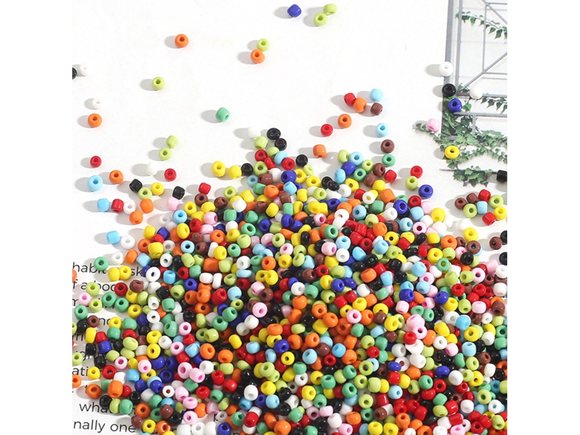 Baok - 1000 piezas de perlas redondas arcoíris de 2 mm para manualidades, collares y regalos.