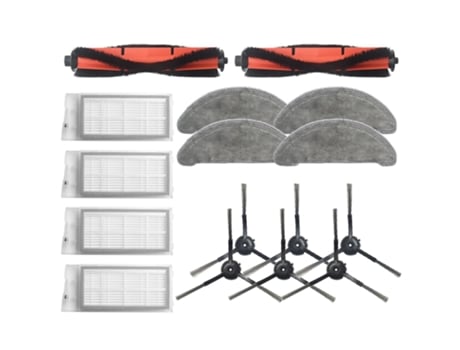 16 piezas de paños de fregona Cepillo Lateral rodante filtro Hepa para Roidmi Eve Plus Robot repuestos de aspiradora