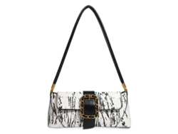 Bolso de hombro estilo baguette retro (blanco) Eifson