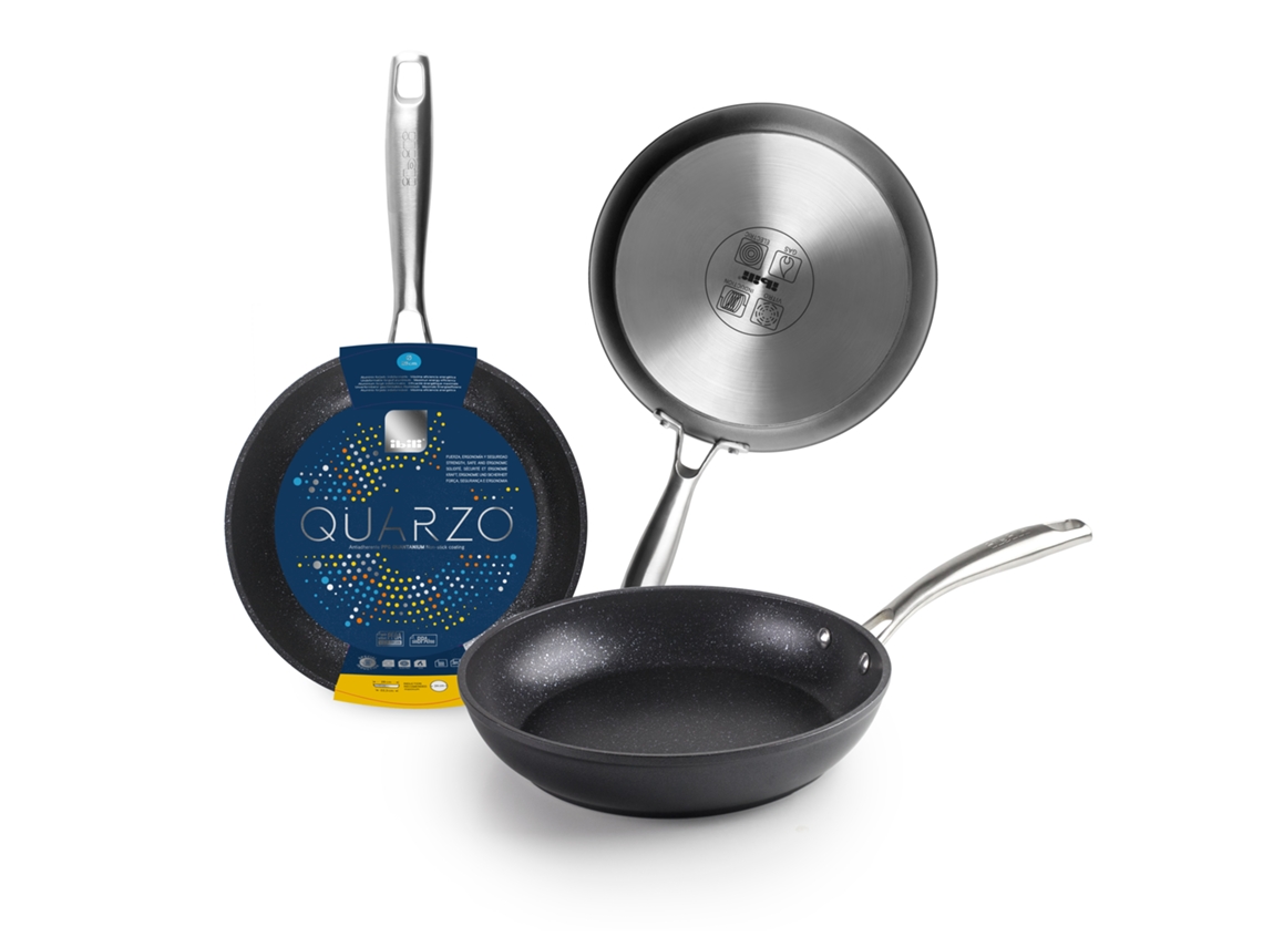 Sartén IBILI Quarzo Full Inducción Antiadherente, Mango Inoxidable Apto para Horno (24 cm) Sin PFA