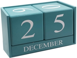 Calendario Perpetuo de Madera para Oficina 15.5x10x7.4cm (Azul) KOFIHETY